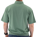 Load image into Gallery viewer, Classics by Palmland Two Pocket Knit Short Sleeve Banded Bottom Shirt 6010-656 Sage - theflagshirt
