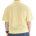 Load image into Gallery viewer, Classics by Palmland Two Pocket Knit Short Sleeve Banded Bottom Shirt Yellow 6010-656 - theflagshirt
