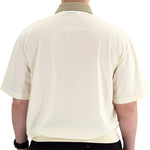 Load image into Gallery viewer, Classics by Palmland Horizontal Short Sleeve Banded Bottom Shirt Natural - 6010-BL12 - theflagshirt
