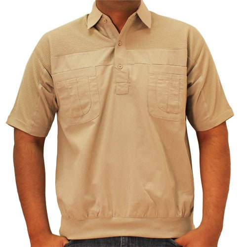 Big and Tall Palmland S/S 4 pocket Woven Banded Bottom Shirt - 6030-200BT