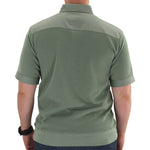 Load image into Gallery viewer, Mens Solid Knit Banded Bottom Shirt with Woven Chest Panel 6041-22N Big and Tall - Sage - theflagshirt
