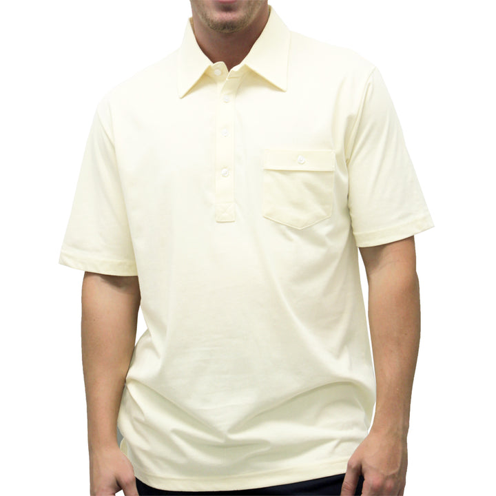 Palmland Solid Textured Short Sleeve Knit Big and Tall Ivory