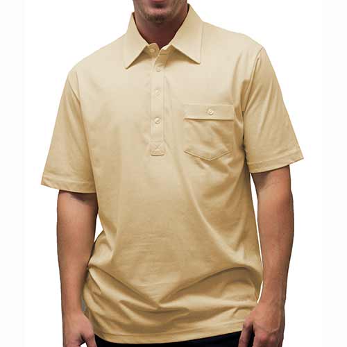 Palmland Solid Textured Short Sleeve Knit Big and Tall Tan - theflagshirt