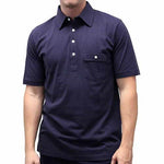 Load image into Gallery viewer, Palmland Solid Textured Short Sleeve Knit Big and Tall Navy - theflagshirt
