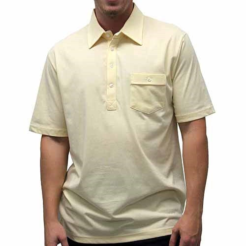 Palmland Solid Textured Short Sleeve Knit Big and Tall Yellow - theflagshirt