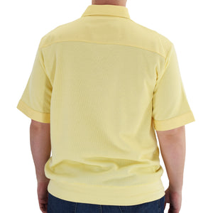 Solid Knit Banded Bottom Shirt with Woven Chest Panel 6041-22N Big and Tall - Maize - theflagshirt