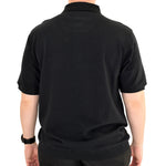 Load image into Gallery viewer, Classics by Palmland Short Sleeve 3 Button Banded Bottom Knit Collar 6070-100-Black - theflagshirt
