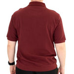 Load image into Gallery viewer, Classics by Palmland Short Sleeve 3 Button Banded Bottom Knit Collar 6070-100BT-Burgundy - theflagshirt
