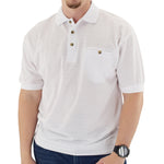 Load image into Gallery viewer, Classics by Palmland Short Sleeve Banded Bottom Shirt 6070-208BT White - theflagshirt
