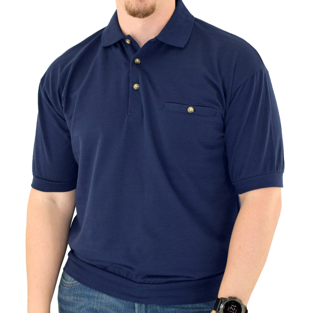 Classics by Palmland Short Sleeve Banded Bottom Shirt 6070-209BT Navy - theflagshirt