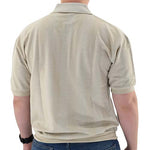 Load image into Gallery viewer, Classics by Palmland Short Sleeve 3 Button Banded Bottom Knit Collar Shirt Taupe - 6070-400 Big and Tall - theflagshirt
