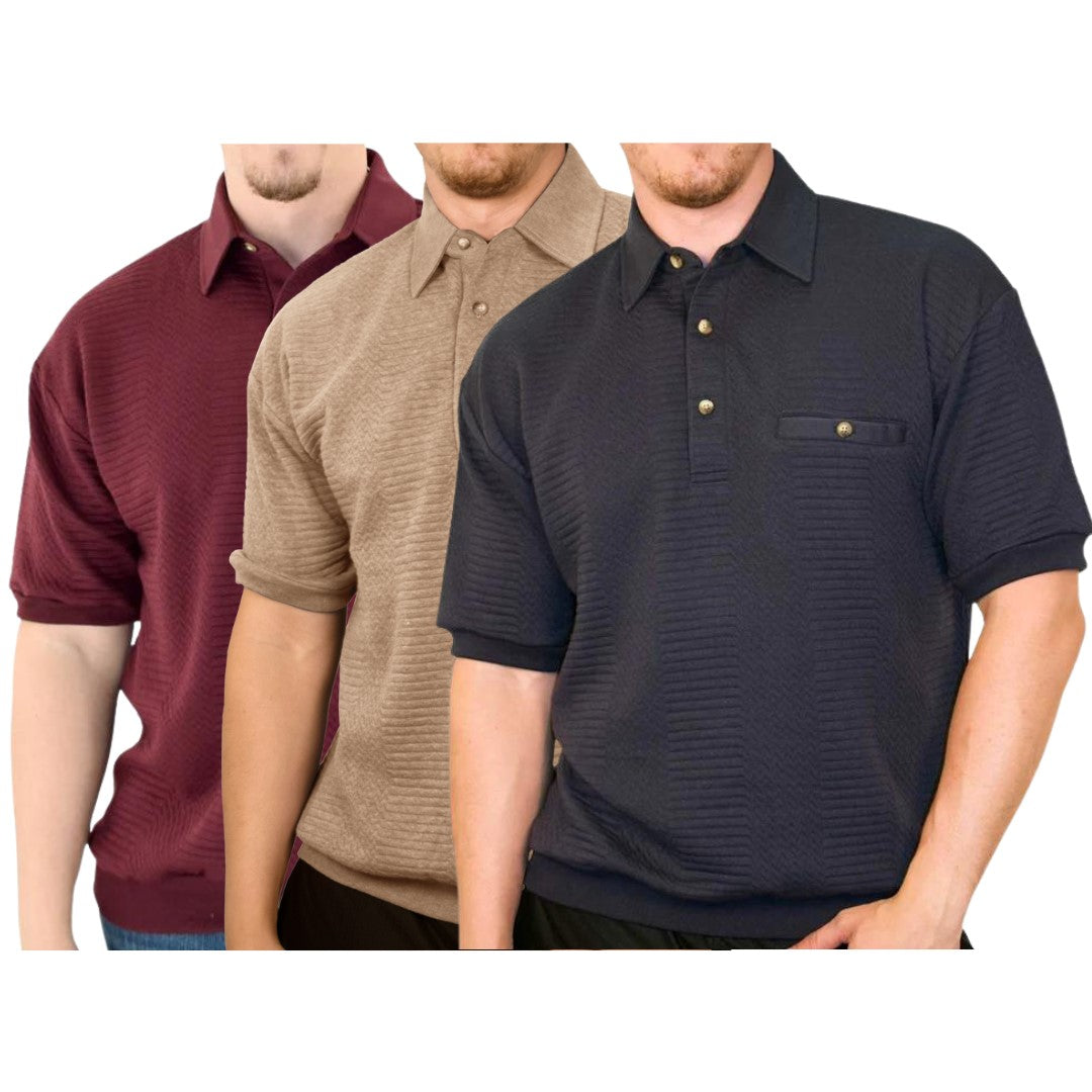 6090- Classic Quilt Bundle of 3 Banded Bottom Short Sleeve Shirts