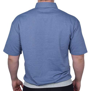 Classics by Palmland Horizontal Stripes SS Banded Bottom Shirt 6090-736BT Blue HT-Big and Tall - bandedbottom