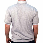 Load image into Gallery viewer, Classics By Palmland Solid French Terry Short Sleeve Banded Bottom Polo Shirt 6090-780 Grey Heather - theflagshirt

