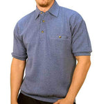 Load image into Gallery viewer, Classics By Palmland Solid French Terry Short SLeeve Banded Bottom Polo Shirt 6090-720 Big and Tall - LT.Blue - theflagshirt
