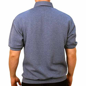 Classics by Palmland French Terry Short Sleeve  Banded Bottom Shirt 6090-780 Lt Blue - bandedbottom