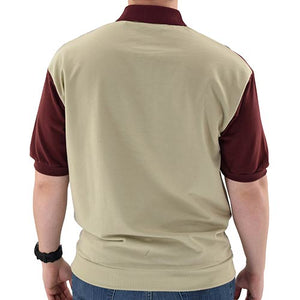 Classics by Palmland Horizontal French Terry Short Sleeve Banded Bottom Shirt Burg - 6090-BL1BT - theflagshirt