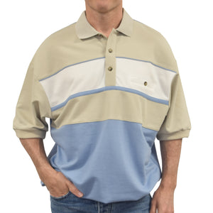 Classics by Palmland Horizontal French Terry knit Banded Bottom Shirt 6090-BL2 Tan