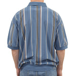 Load image into Gallery viewer, Classics By Palmland Vertical Short Sleeve Big and Tall Banded Bottom Shirt 6090-V1 Blue
