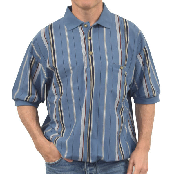 Classics By Palmland Vertical Short Sleeve Banded Bottom Shirt 6090-V1 ...