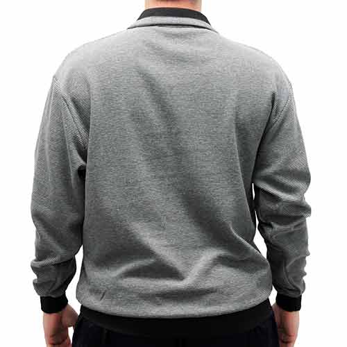 LD Sport Solid Textured Long Sleeve Banded Bottom Shirt 6094-700 Big and Tall Grey Hth - theflagshirt