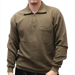 Load image into Gallery viewer, LD Sport Solid Textured Long Sleeve Banded Bottom Shirt 6094-700 Big and Tall Mocha - theflagshirt
