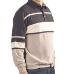 Load image into Gallery viewer, Classics by Palmland Horizontal Stripes Long Sleeve Banded Bottom Shirt 6094-736BT Black

