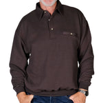 Load image into Gallery viewer, LD Sport Solid Textured Long Sleeve Banded Bottom Shirt 6094-950 Black
