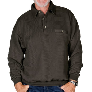 Blair Men's Palmland Long-Sleeve Quilted Polo - Grey - XL Blair Men's Palmland Long-Sleeve Quilted Polo - Grey - XL