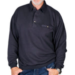 Load image into Gallery viewer, LD Sport Solid Textured Long Sleeve Banded Bottom Shirt - 6094-950 - Navy - Big and Tall
