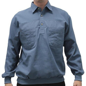 LD Sport Four Pocket Woven Long Sleeve Banded Bottom Shirt 6097-200-Cadet-Big and Tall - theflagshirt