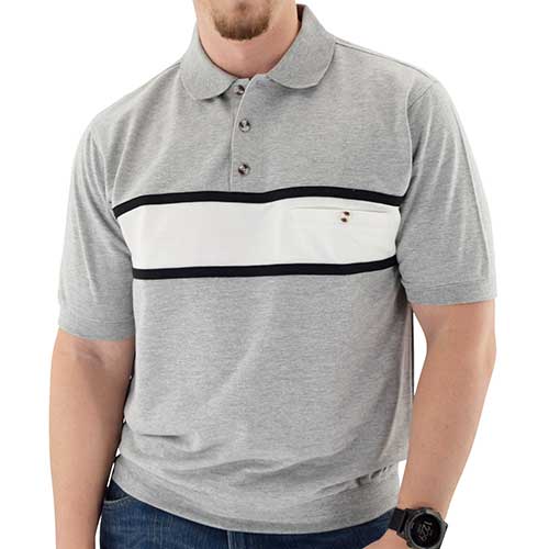 Classics by Palmland Short Sleeve Banded Bottom Shirt Big and Tall - 6190-196 Grey Hth - theflagshirt