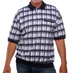 Load image into Gallery viewer, Classics by Palmland Allover Short Sleeve Banded Bottom Shirt 6190-315 - Navy
