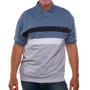 Classics by Palmland Short Sleeve Polo Shirt 6190-326 Big and Tall - Blue Heather