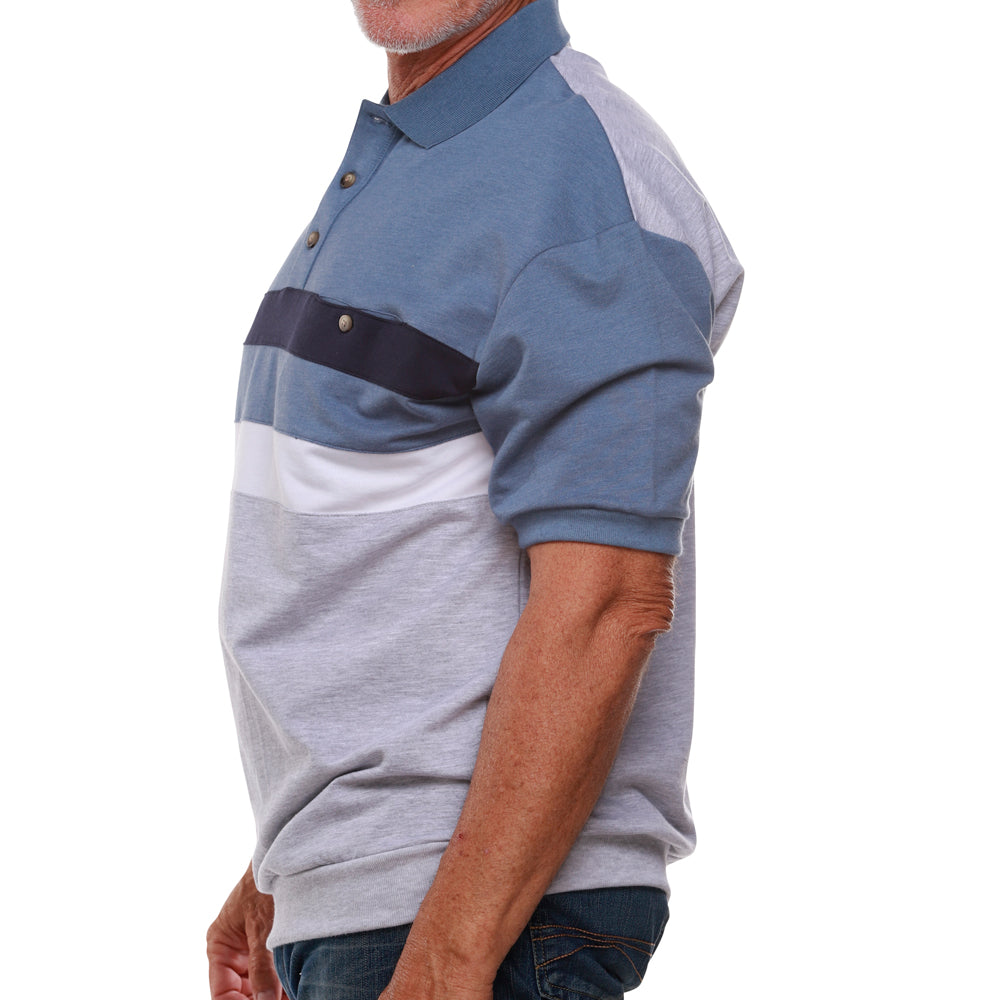 Classics by Palmland Short Sleeve Polo Shirt 6190-326 Big and Tall - Blue Heather