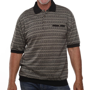 Classics by Palmland Allover Short Sleeve Banded Bottom Shirt - Big and Tall 6190-330
