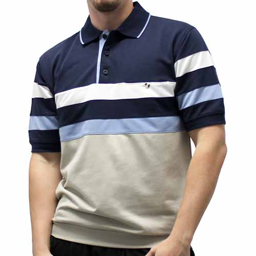 Classics by Palmland Short Sleeve Banded Bottom Shirt Big and Tall 6190-353 - theflagshirt
