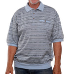 Load image into Gallery viewer, Classics by Palmland Allover Short Sleeve Banded Bottom Shirt 6191-328 Lt Blue
