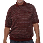 Load image into Gallery viewer, Classics by Palmland Allover Short Sleeve Banded Bottom Shirt 6191-328 Burgundy
