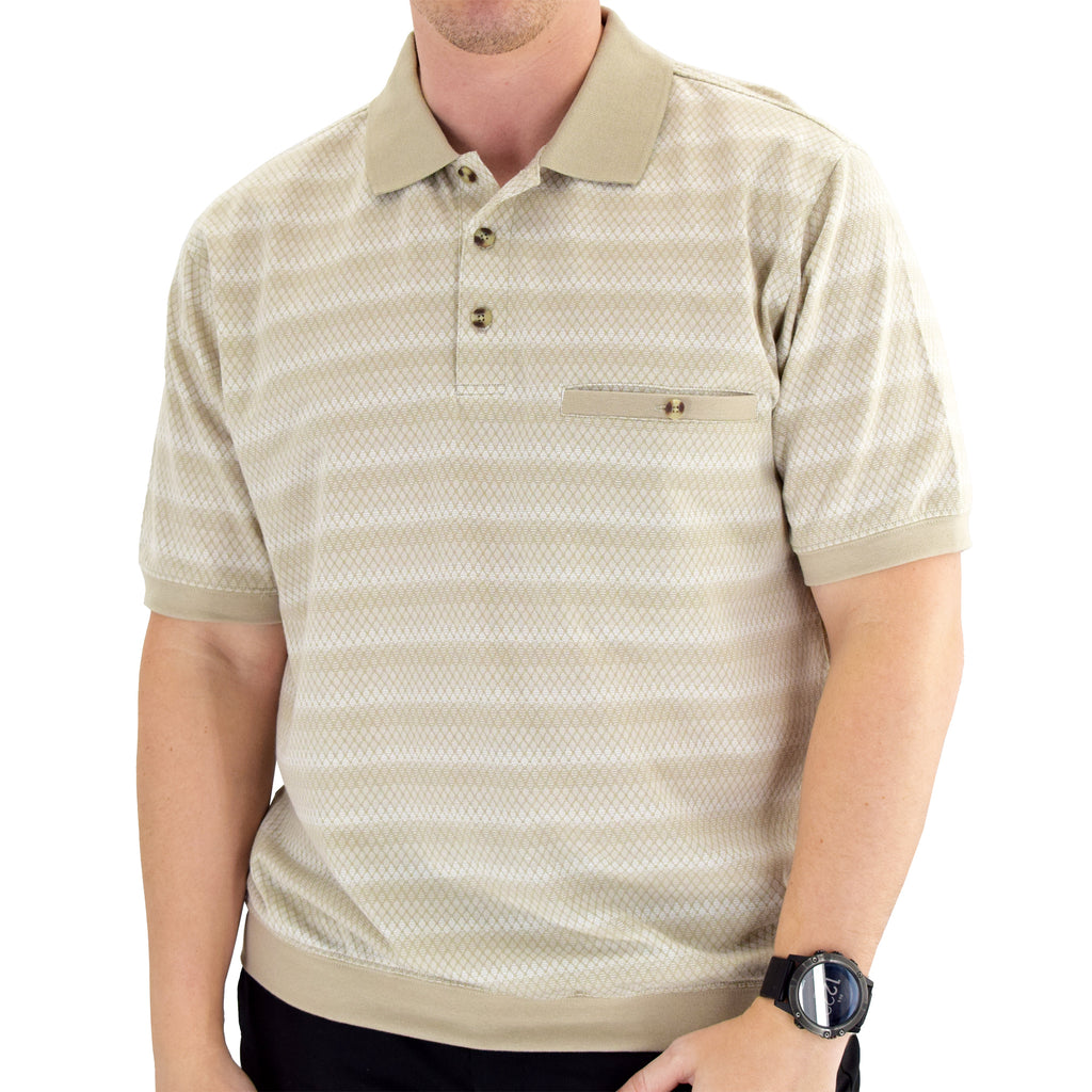 Classics by Palmland Short Sleeve Polo Shirt Taupe - Big and Tall - 6191-420BT - theflagshirt