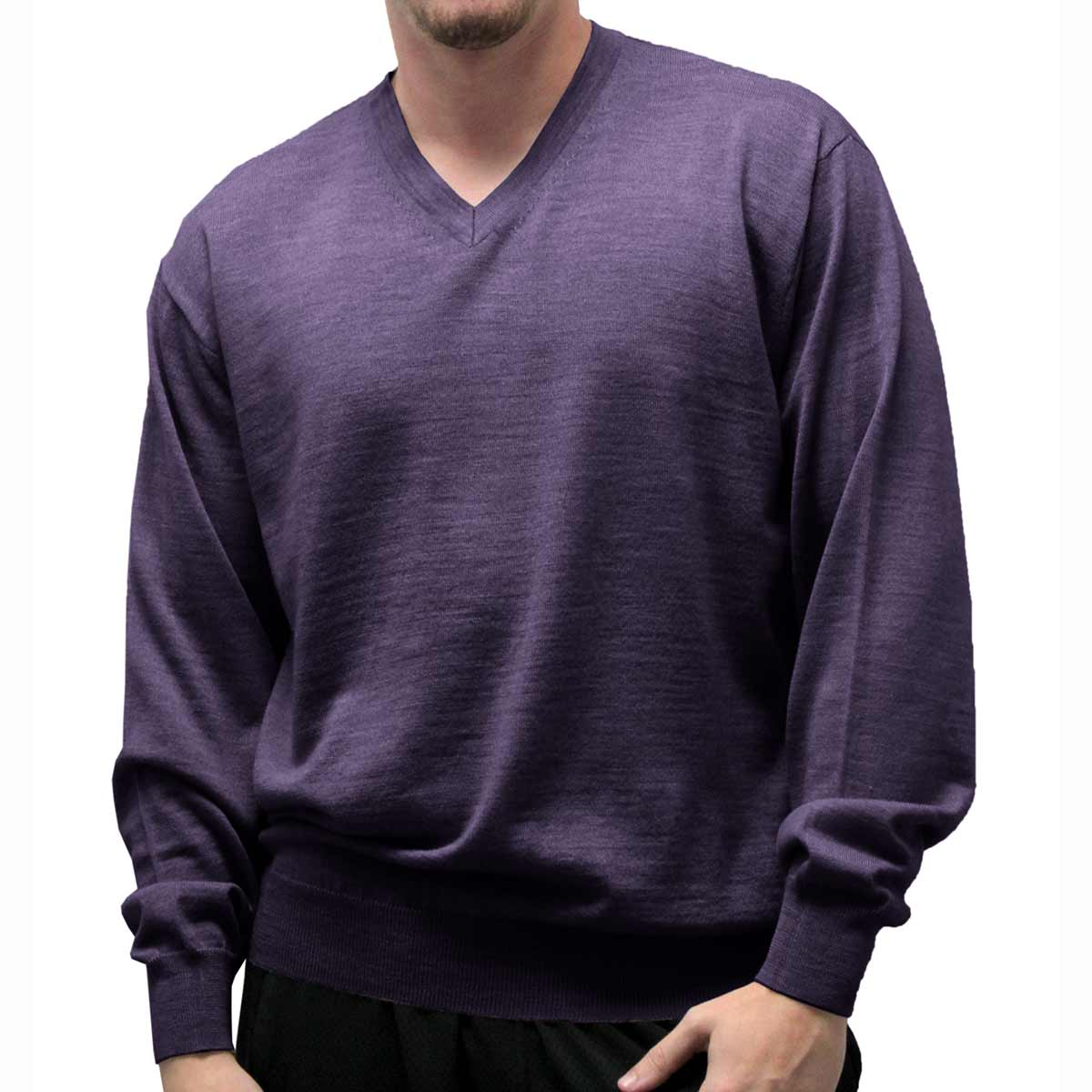 Cellinni Men's Solid V Neck Sweater - Big and Tall 6800-501 - theflagshirt