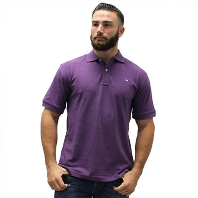 Biscayne Bay Embroidered Men's Polo - Plum - theflagshirt