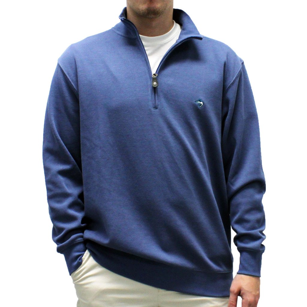 Biscayne Bay L/S Solid Rib Knit Sweater Big and Tall - Blue 7200-605BT - theflagshirt