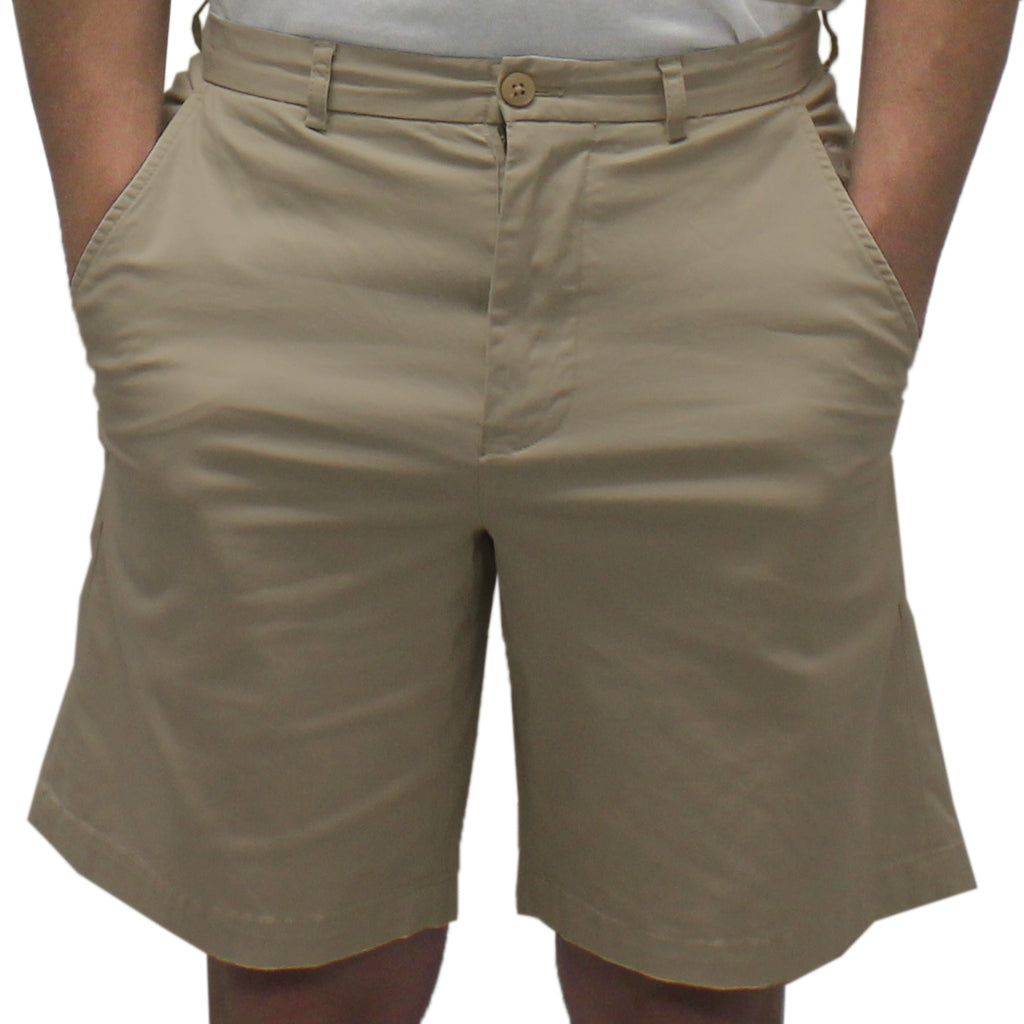 Biscayne Bay Washed Relaxed Fit Twill Shorts Khaki - banded bottom