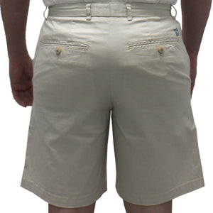 Biscayne Bay Washed Relaxed Fit Twill Shorts Stone - banded bottom