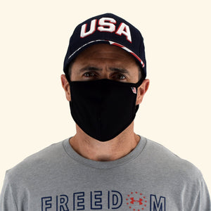 USA Flag Solid Face Mask black - the flag shirt