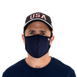 Load image into Gallery viewer, USA Flag Solid Face Mask Navy - the flag shirt
