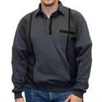 Load image into Gallery viewer, Classics by Palmland Two Tone Banded Bottom Shirt BL-4B Big and Tall Slate
