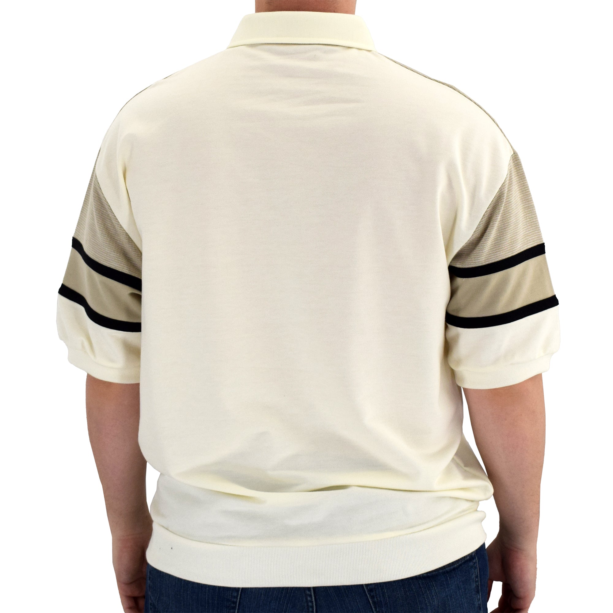 Classics By Palmland S/S Horizontal Pieced Banded Bottom BL20-6090BT-628 Natural - theflagshirt
