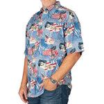 Load image into Gallery viewer, Men&#39;s Independence 100% Cotton Button Down Short Sleeve Shirt - the flag shirt
